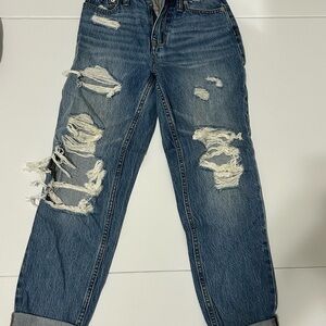 Aeropostale Blue Boyfriend Distressed Jeans